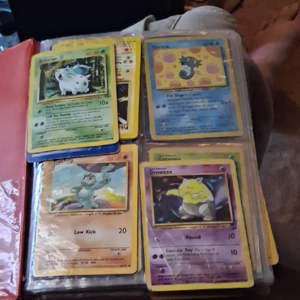 Pokemon Card Collection - Green, Yellow, Purple